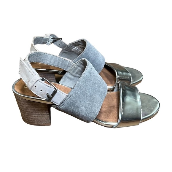 *toms Poppy Metallic Block Sandals Grey and Silver SZ W6.5 - Picture 5 of 11